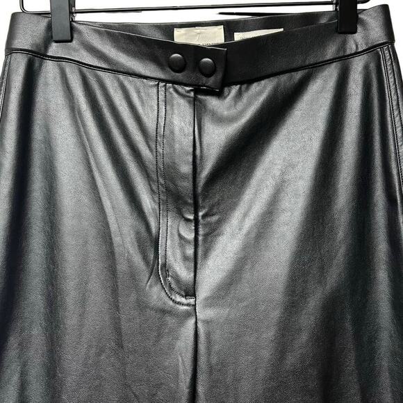 Aritzia Wilfred Free High Rise Black Faux Leather Pants Size 8 Club Night Out - Picture 3 of 4